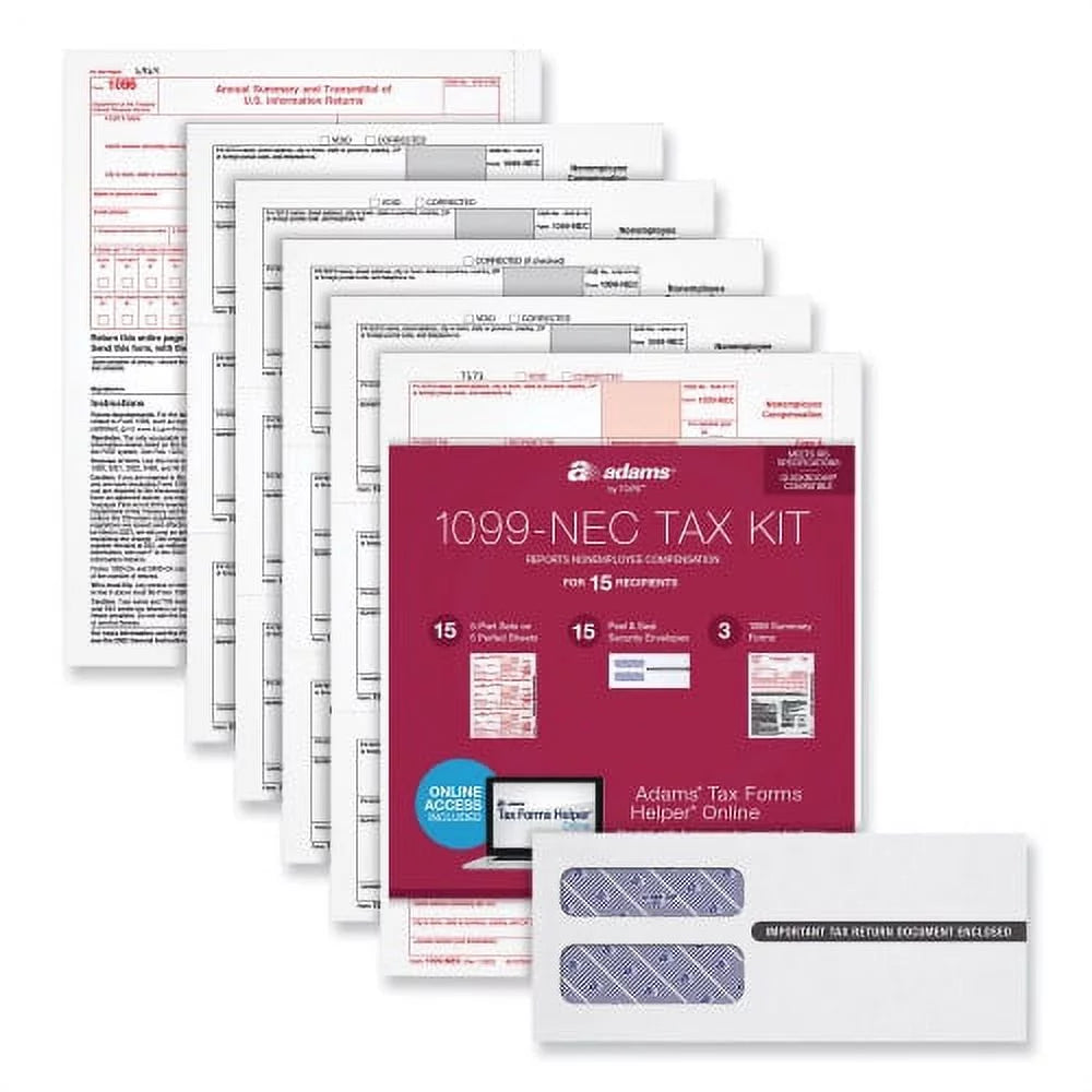 5-Part 1099-NEC Tax Kit, 15 Forms Total W7914