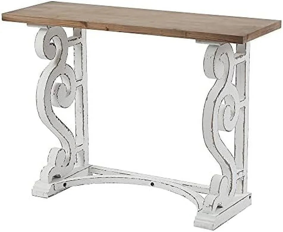 35'' 2-Drawer Wood Entryway Table Washed White Y48113
