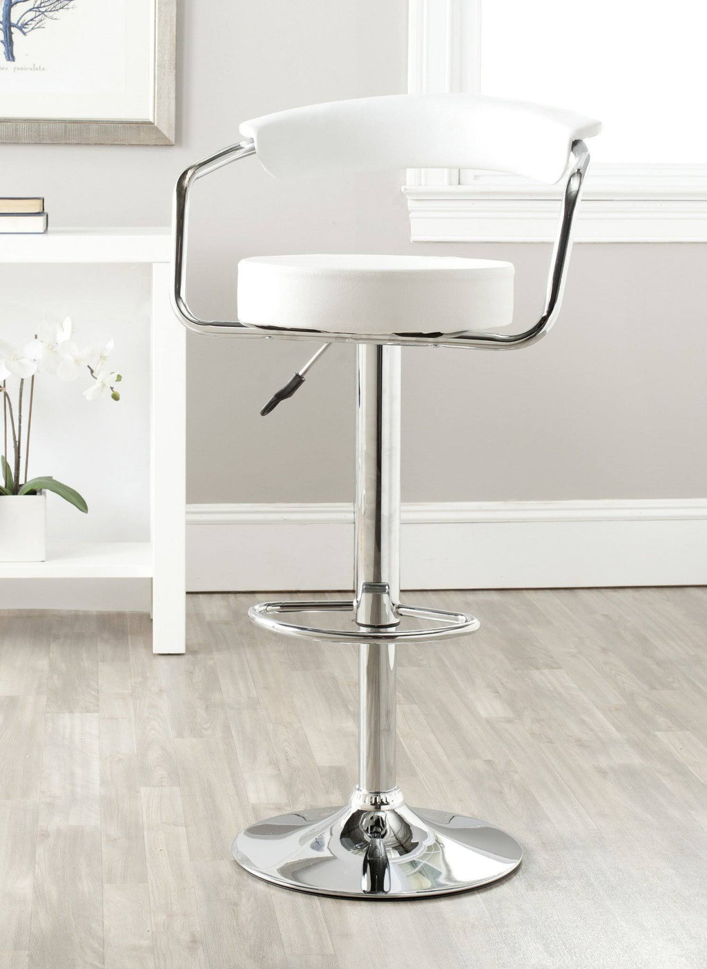 White Swivel Bar Stool W19267