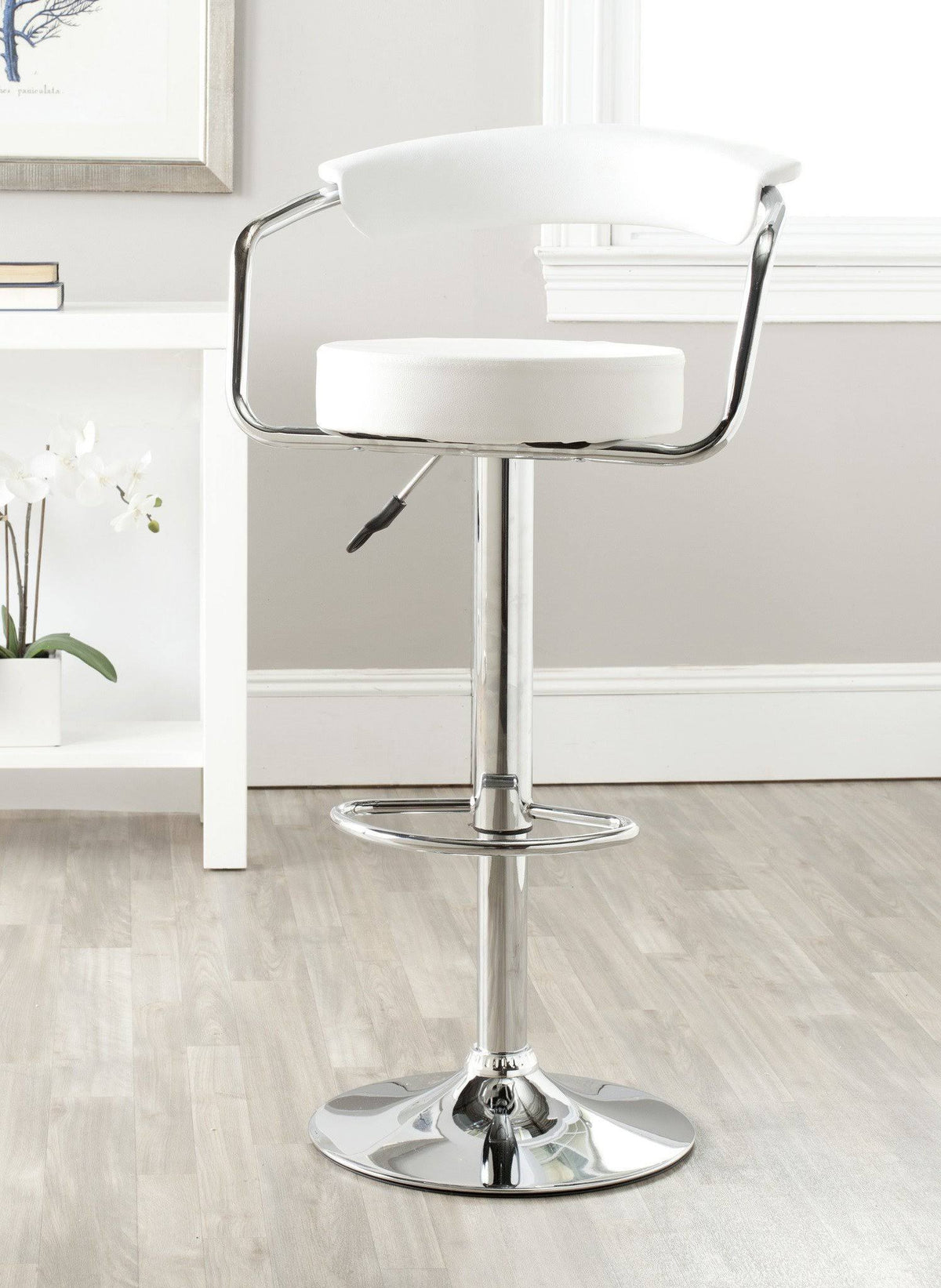 White Swivel Bar Stool W19267