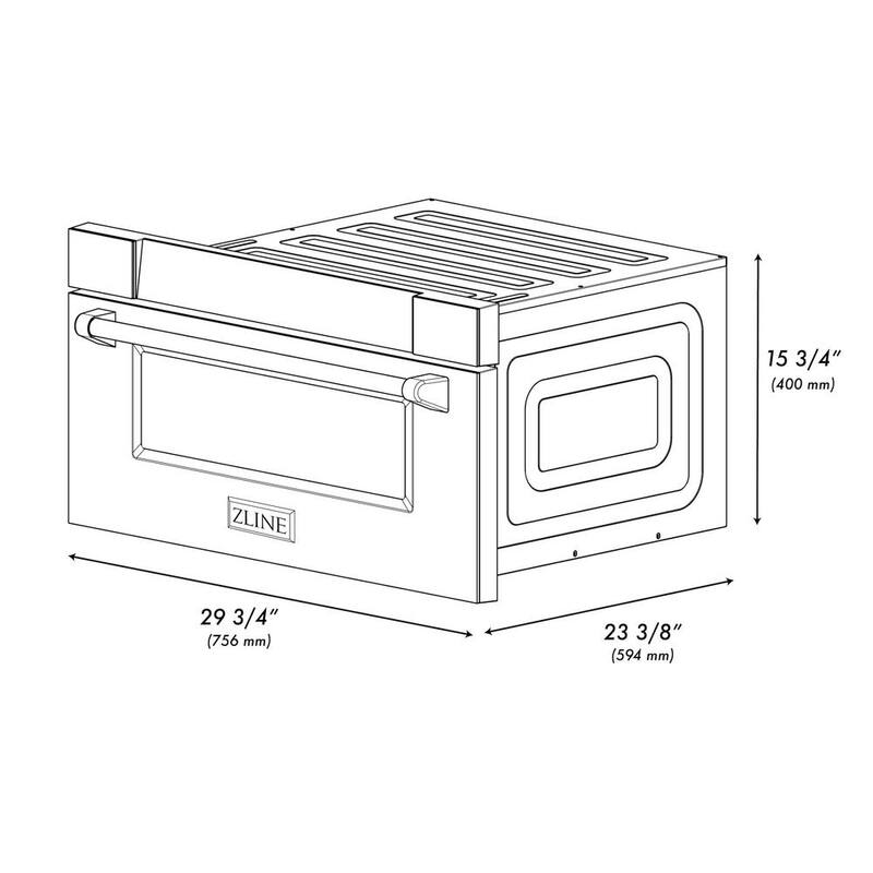 1000-Watt Built-In Microwave Drawer in Black Stainless Steel M6454