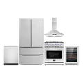 30 Gas Range, Wall Mount Range Hood, Dishwasher, Refrigerator with Ice Maker and Wine Cooler L722