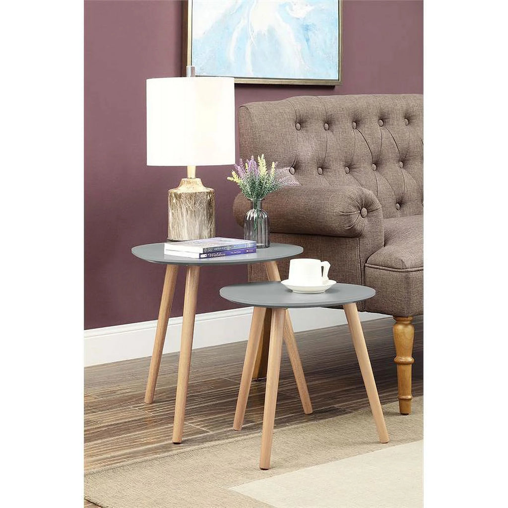 Gray Wood Finish Nesting End Tables F390