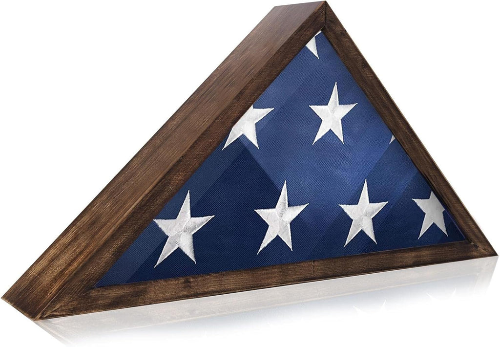 Solid Wood Wall Mounted Flag Display Case Z828