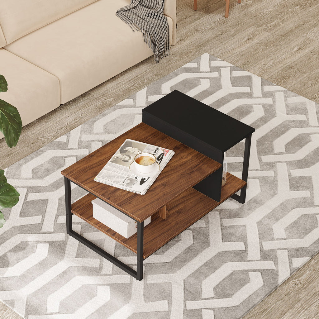 Industrial Wood and Metal Rectangle Coffee Table E66390