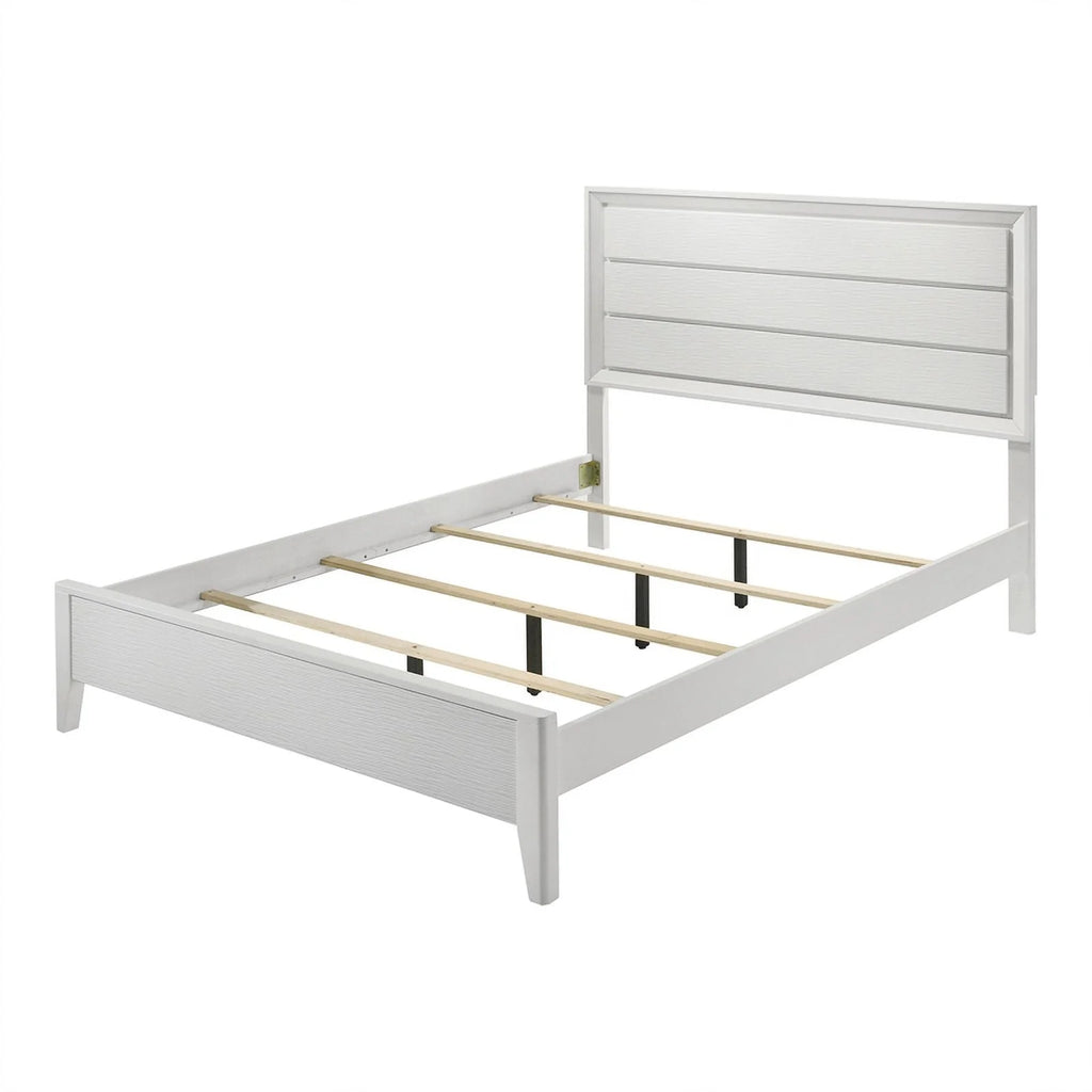 White Wood 3pc Bedroom Set Cal King with 2 Nightstands T700