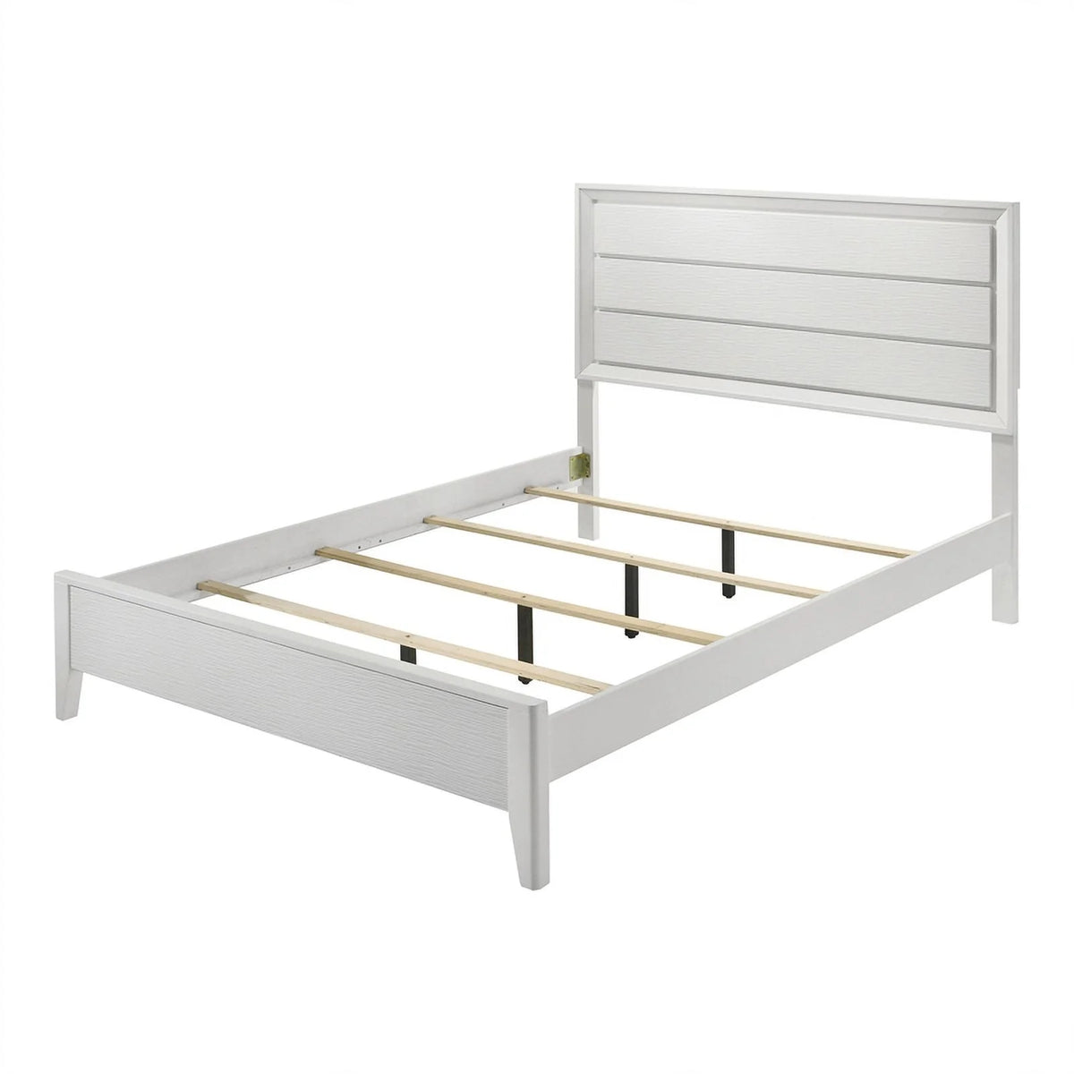 White Wood 3pc Bedroom Set Cal King with 2 Nightstands T700