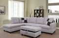 Dark Gray Linen Sofa Set with Nailhead Trim Q90030