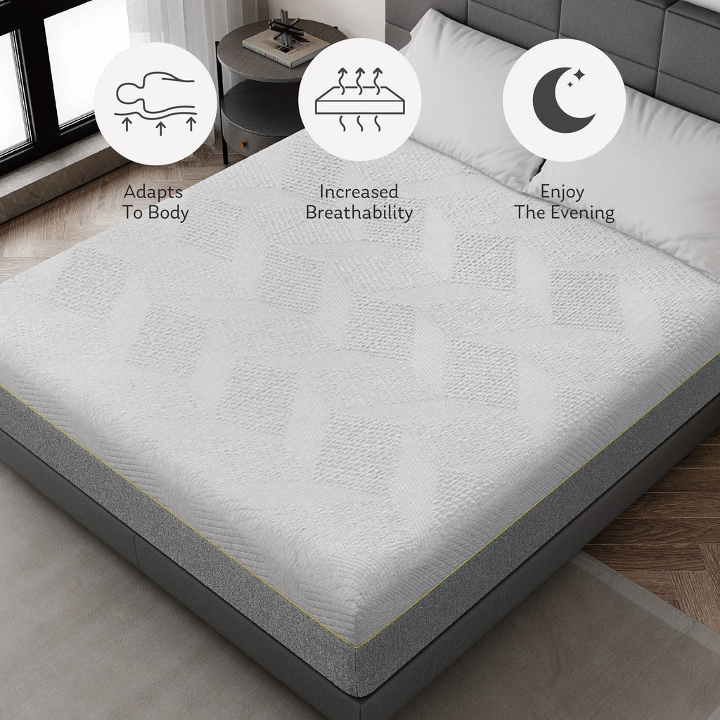 Grey 12 inch Queen Size Gel Memory Foam Mattress V77668