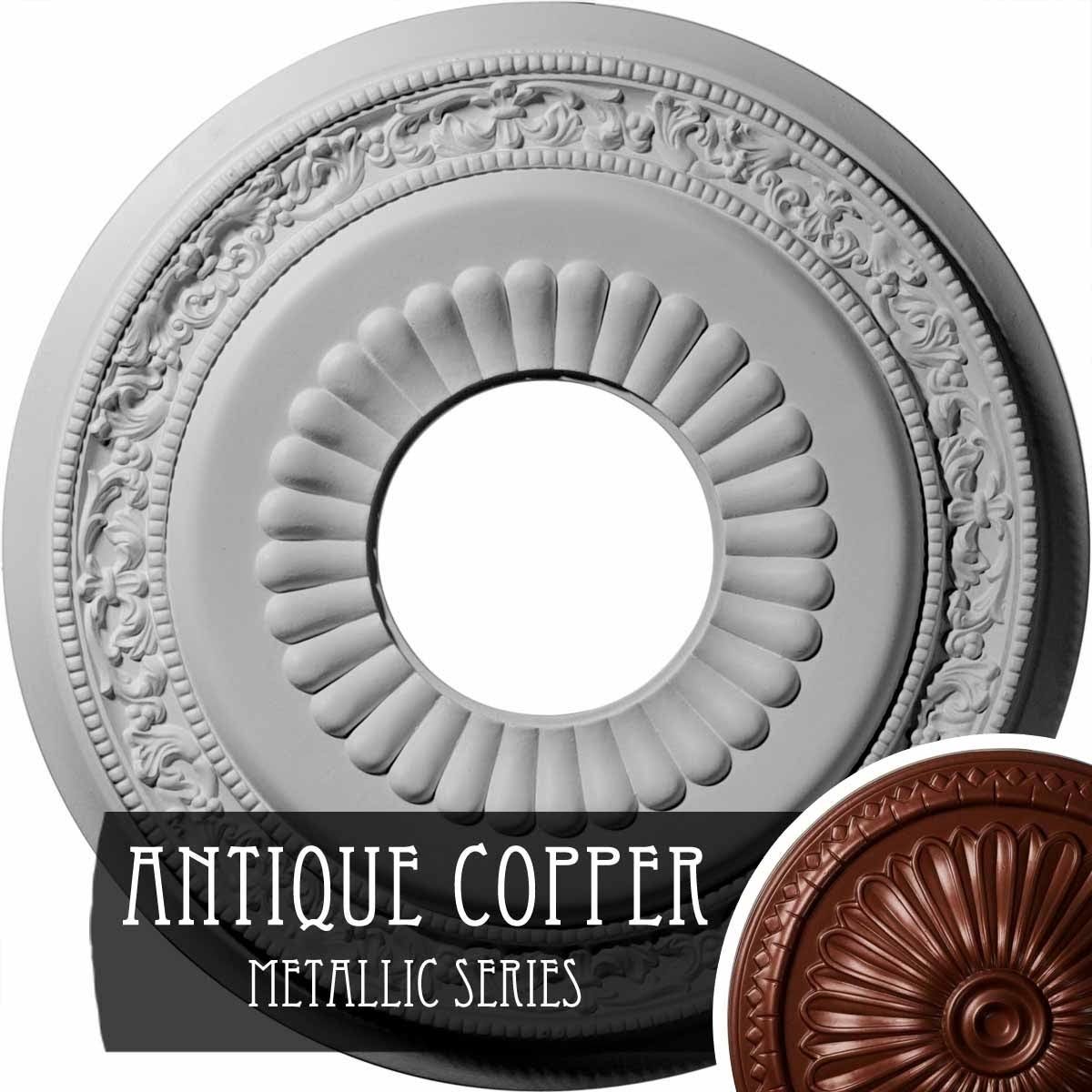 20 5/8 inchod x 6 1/4 inchid x 1 3/8 inchp Hand-Painted Ceiling Medallion K240