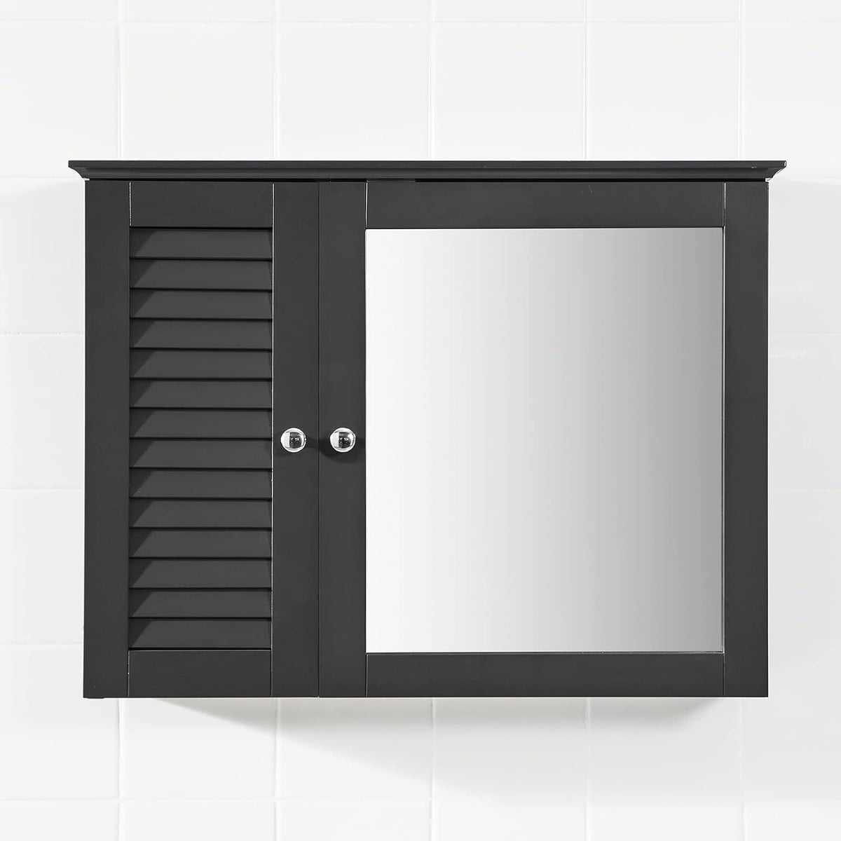 White Kitchen Bathroom Wall Cabinet with Shelf Q640429