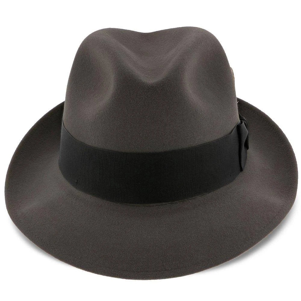 Black Fur Felt Fedora Hat B2355