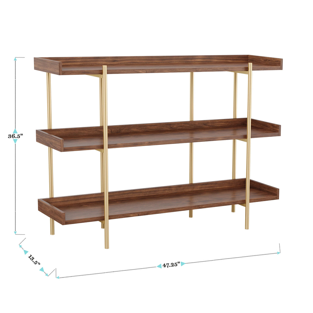 3 Shelf Storage Bookcase with Metal Frame C111