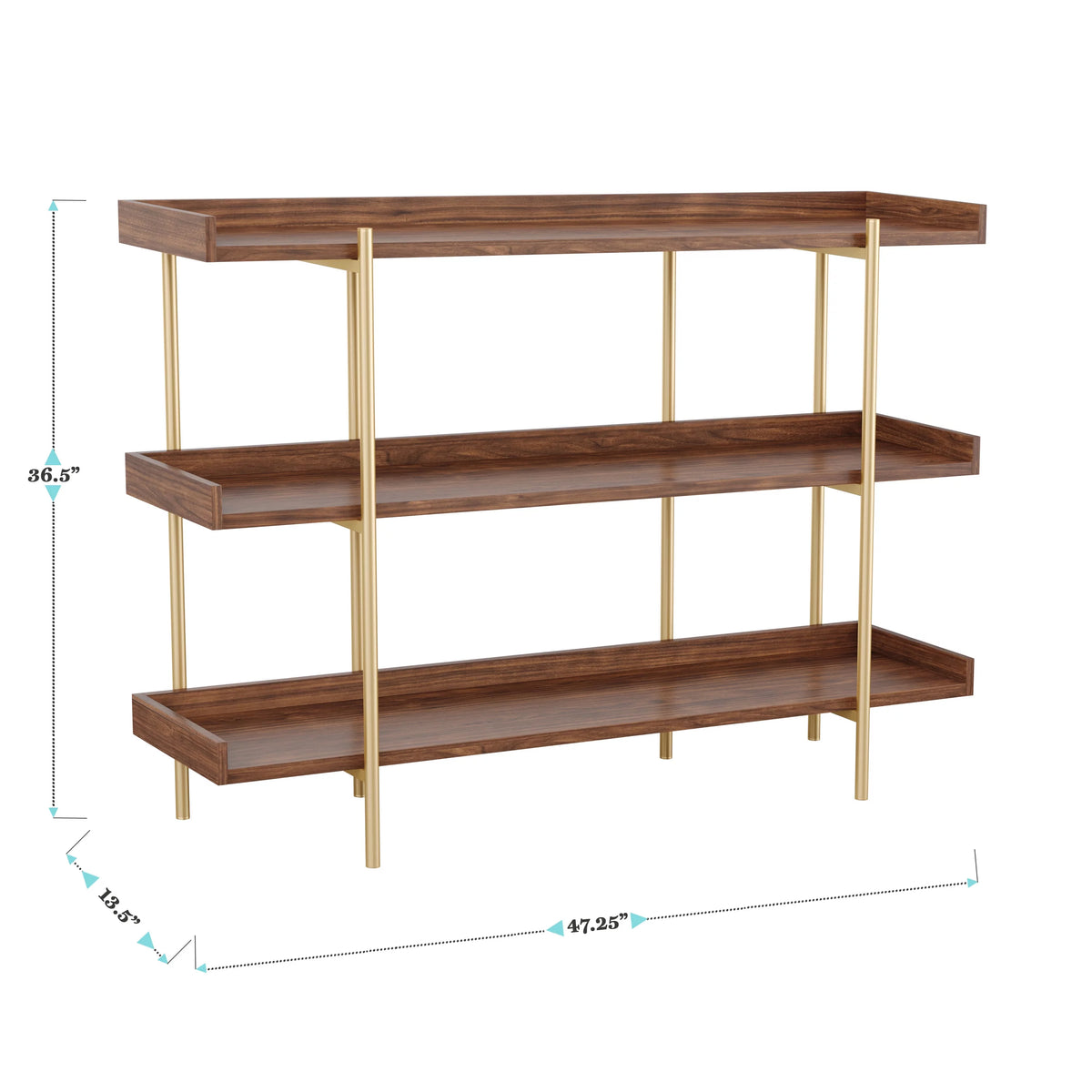 3 Shelf Storage Bookcase with Metal Frame C111