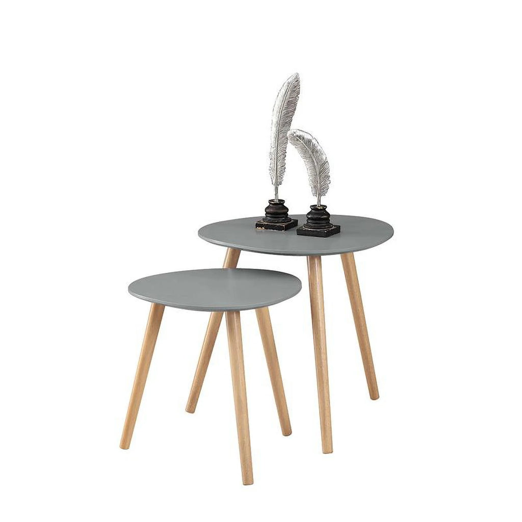 Gray Wood Finish Nesting End Tables F390
