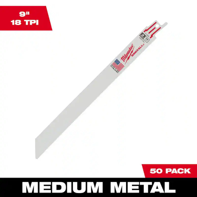 18 TPI Medium Metal Cutting Reciprocating Saw Blades 50-Pack R30758