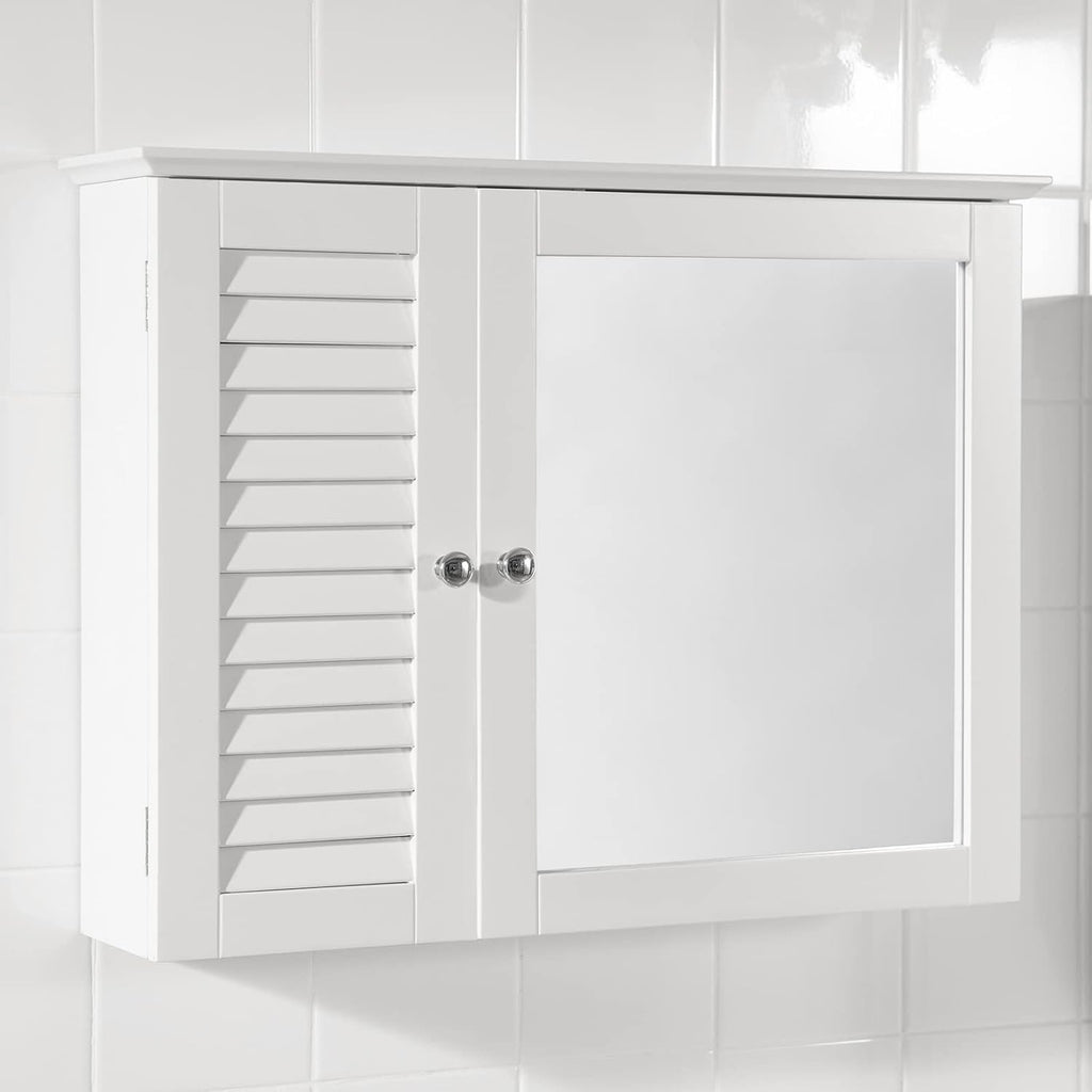 White Kitchen Bathroom Wall Cabinet with Shelf Q640429