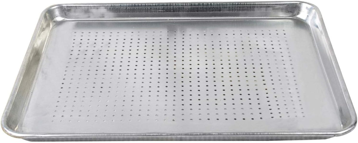 18 x 26 inch Perforated Aluminum Sheet Pan, 19 Gauge, Pack of 2 E719670