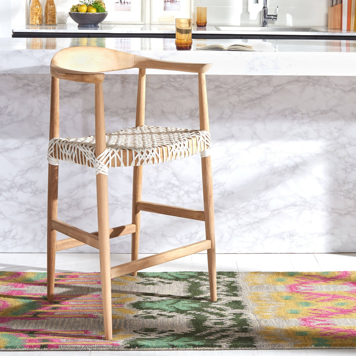Natural / White Counter Stool E547