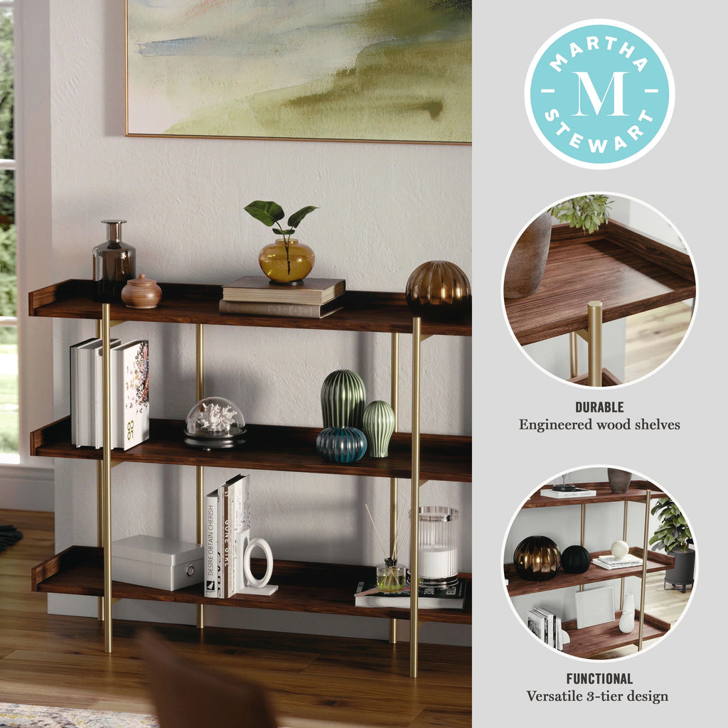 3 Shelf Storage Bookcase with Metal Frame C111