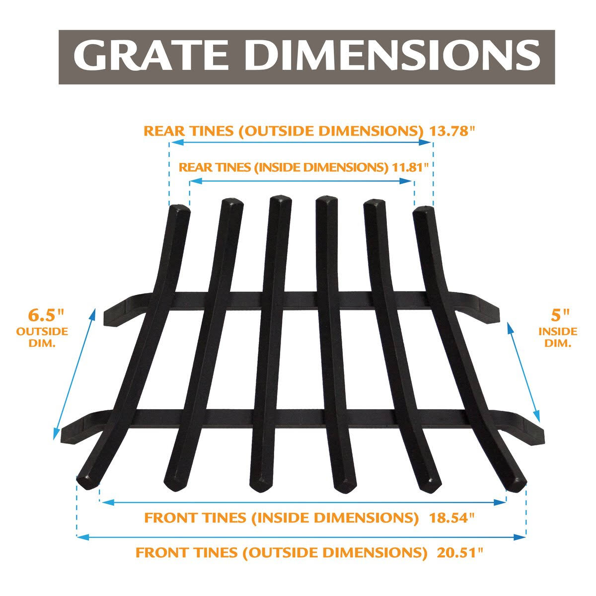 Black Steel Fireplace Grate Q364315