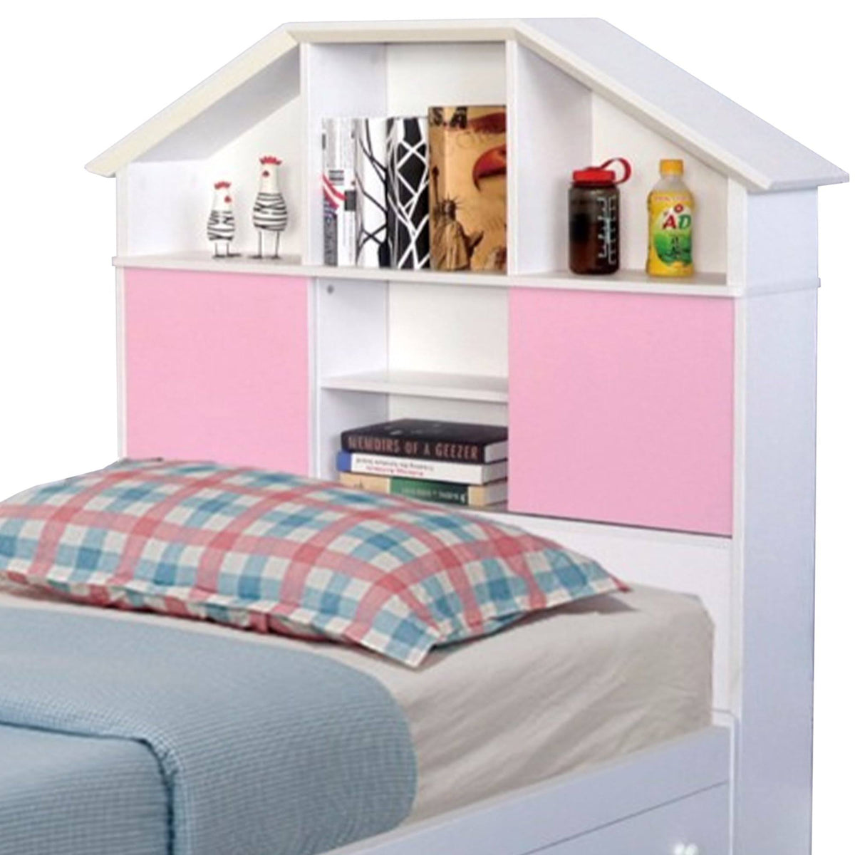 White Full Size Bookcase Headboard I19659