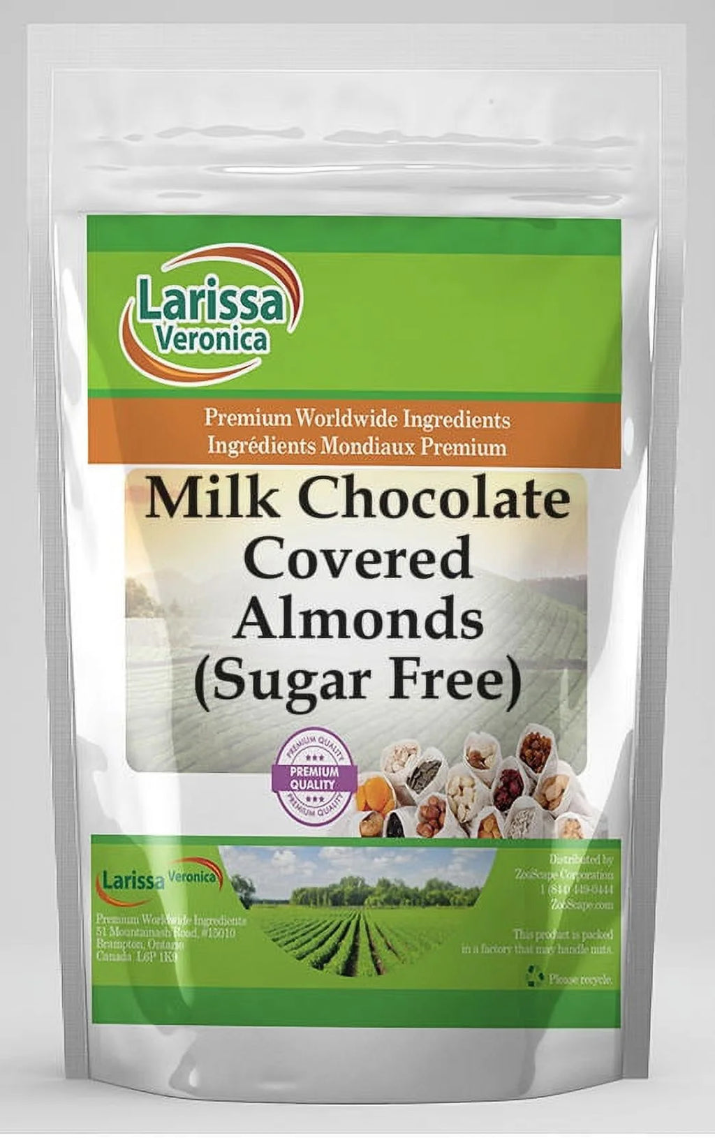 Sugar Free Milk Chocolate Covered Almonds 8 oz 3-Pack B783