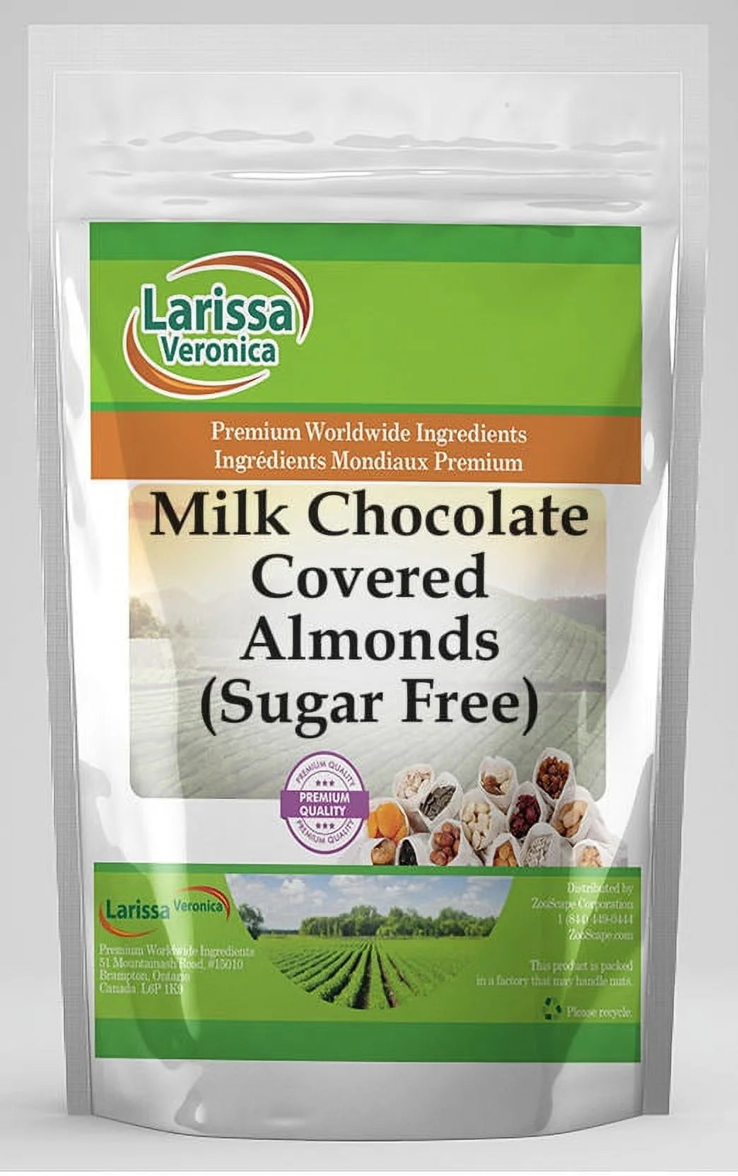Sugar Free Milk Chocolate Covered Almonds 8 oz 3-Pack B783