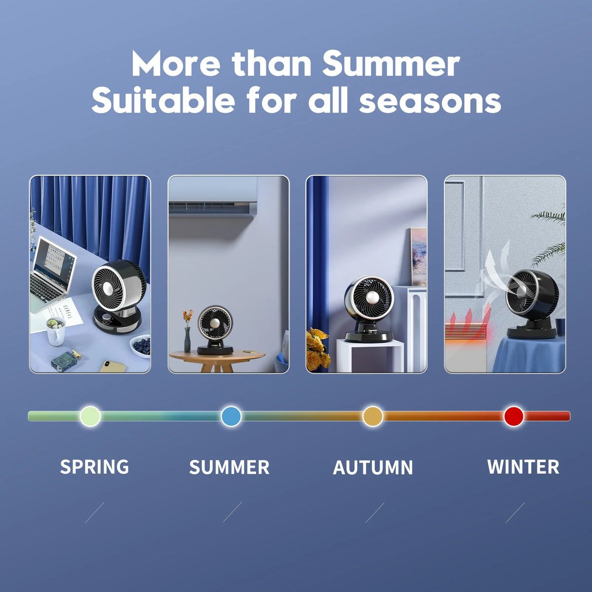 Portable Table Fan with 90° Auto-oscillation, 6 Tilting Head Settings, 3 Speeds O94228
