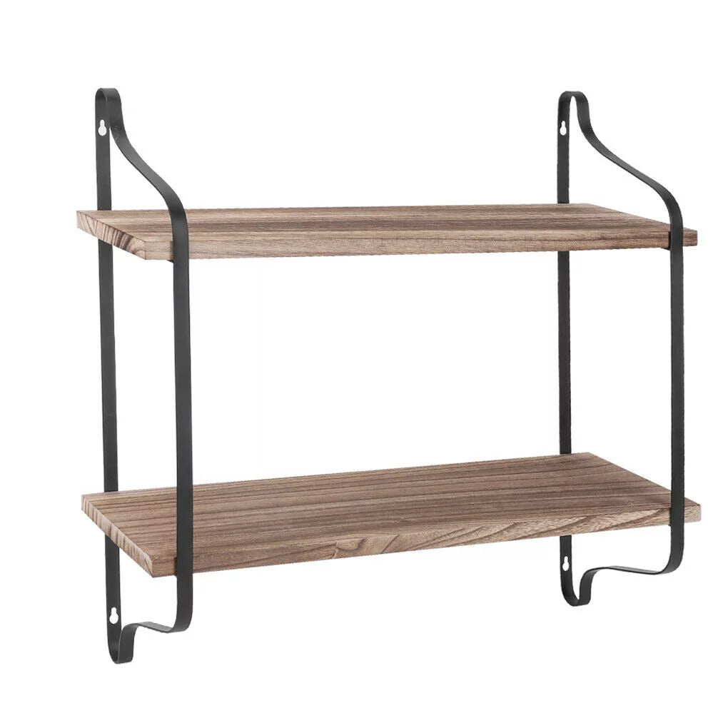 Rustic Industrial Pipe Wall Floating Shelf Wooden Shelving Unit R84837