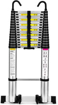 12.5 FT Aluminum Telescoping Ladder with 2 Triangle Stabilizers U196