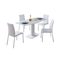 White 7-Piece Dining Table and Chair Set D688