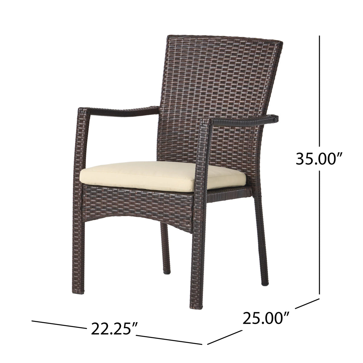 Multibrown Wicker Outdoor Dining Chair Set of 2 N2622
