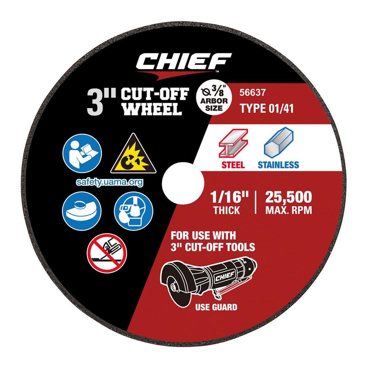 3 in. x 1/16 in. x 3/8 in. Cut-Off Wheels 5-Pack N1805