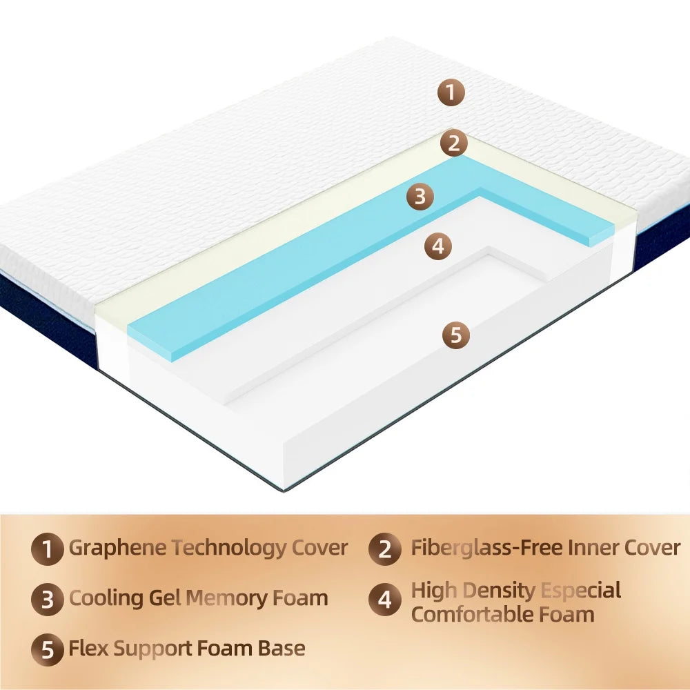 Cooling Gel Memory Foam Hybrid Mattress, 6 Inch Twin A752