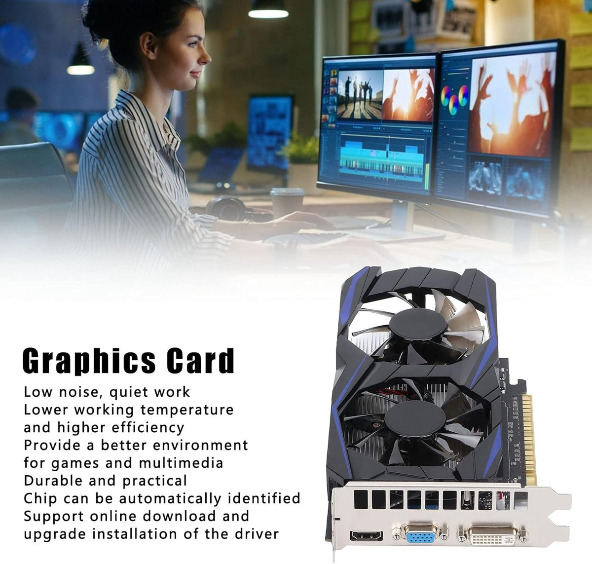 128bit 4GB DDR5 Dual Fan Graphics Card O87850