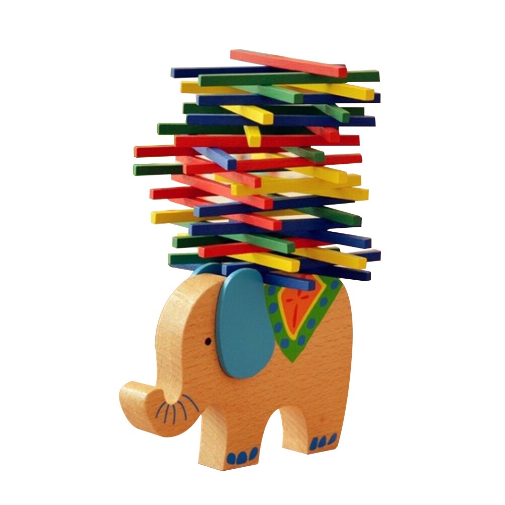 Wooden Stackable Building Blocks Set Educational Toys (Elephant) O367068