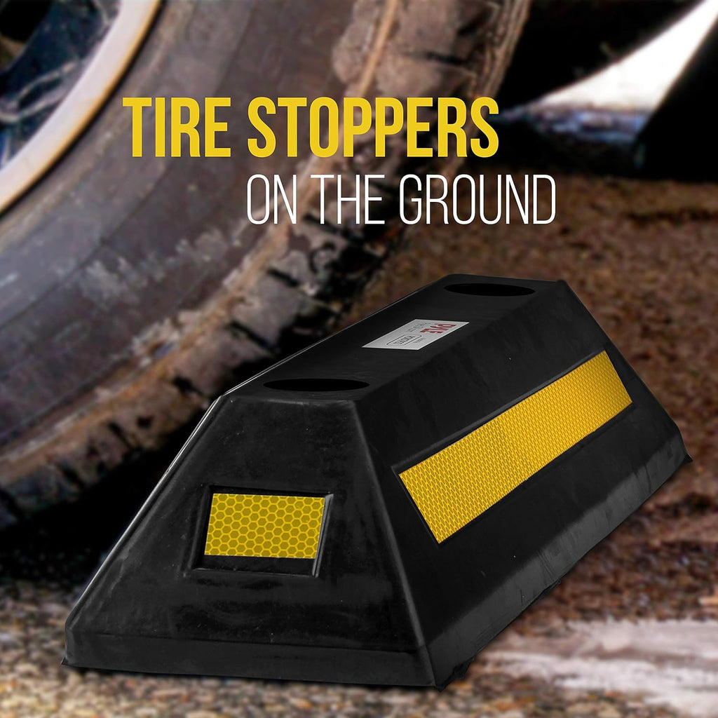 Heavy Duty Rubber Parking Stopper, Pack of 2 J201