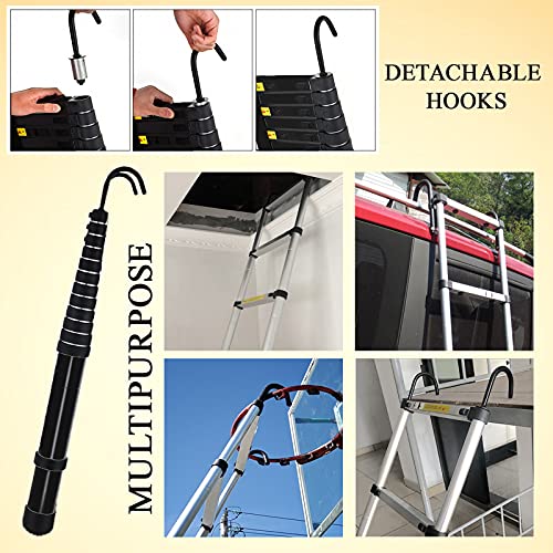 20.5ft Aluminum Telescoping Ladder with 2 Roof Hooks W1897