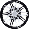 Black and Chrome 14 Inch Wheel Covers Set of 4 O4963