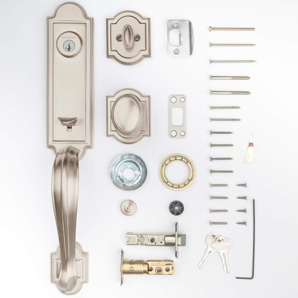Single Cylinder Front Door Handleset in Satin Nickel with SmartKey Security J674970