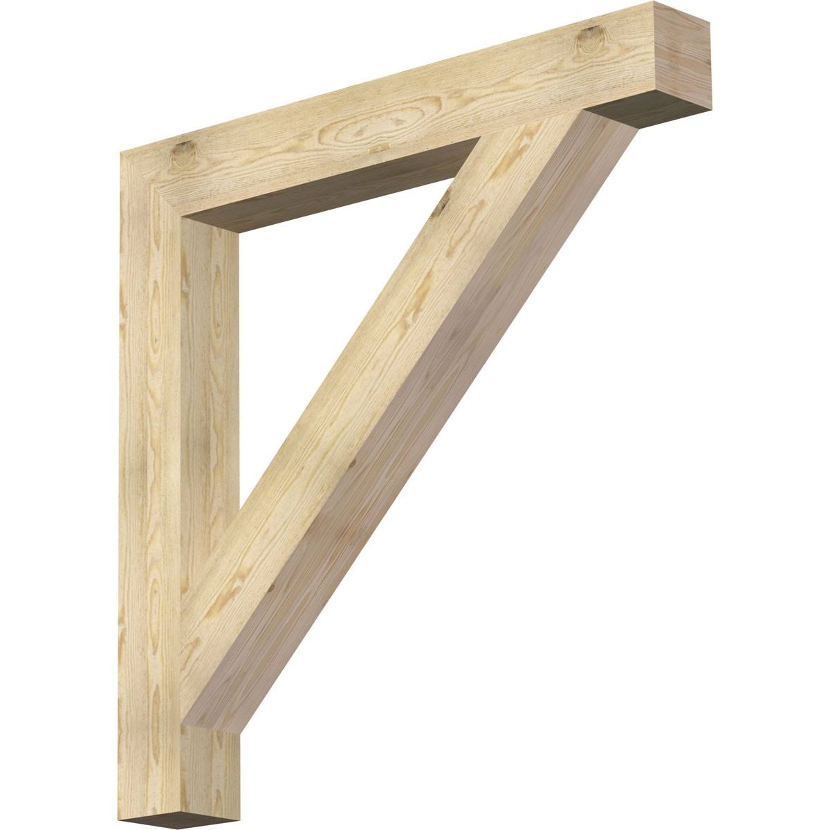 6x22W x 48x22D x 48x22H Traditional Block Rough Sawn Bracket, Douglas Fir W707441