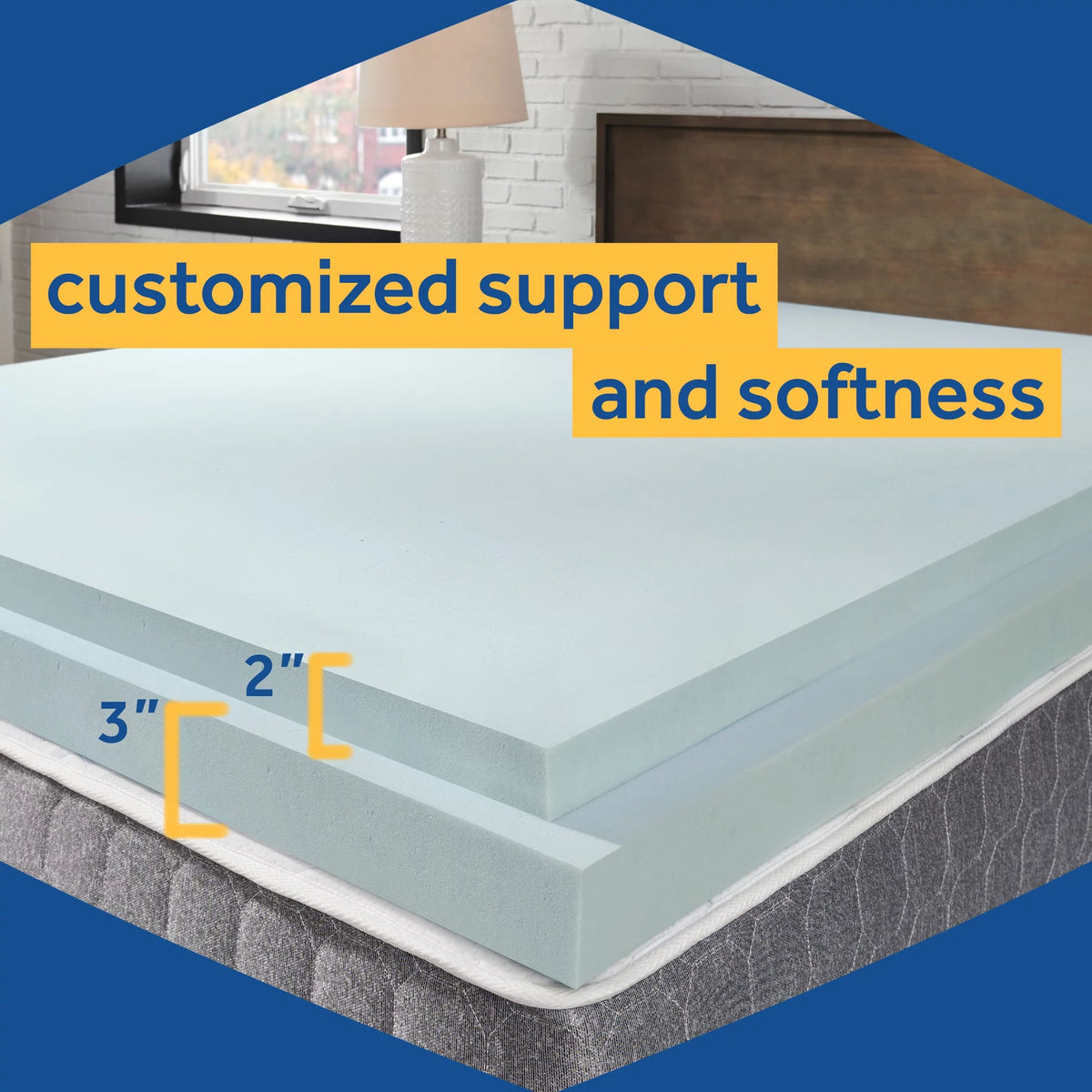 3" Gel-Infused Cooling Memory Foam Mattress Topper J32141