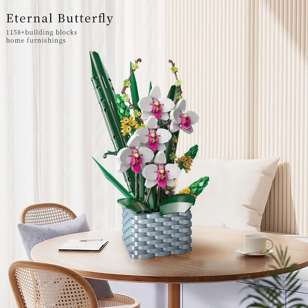 Orchid Flower Basket Building Block Set 1158PCS C930