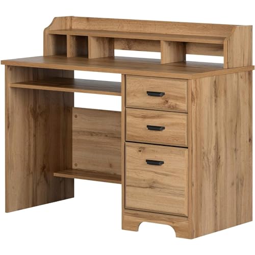 Medium Desk Computer Hutch, Winter Oak Z2087