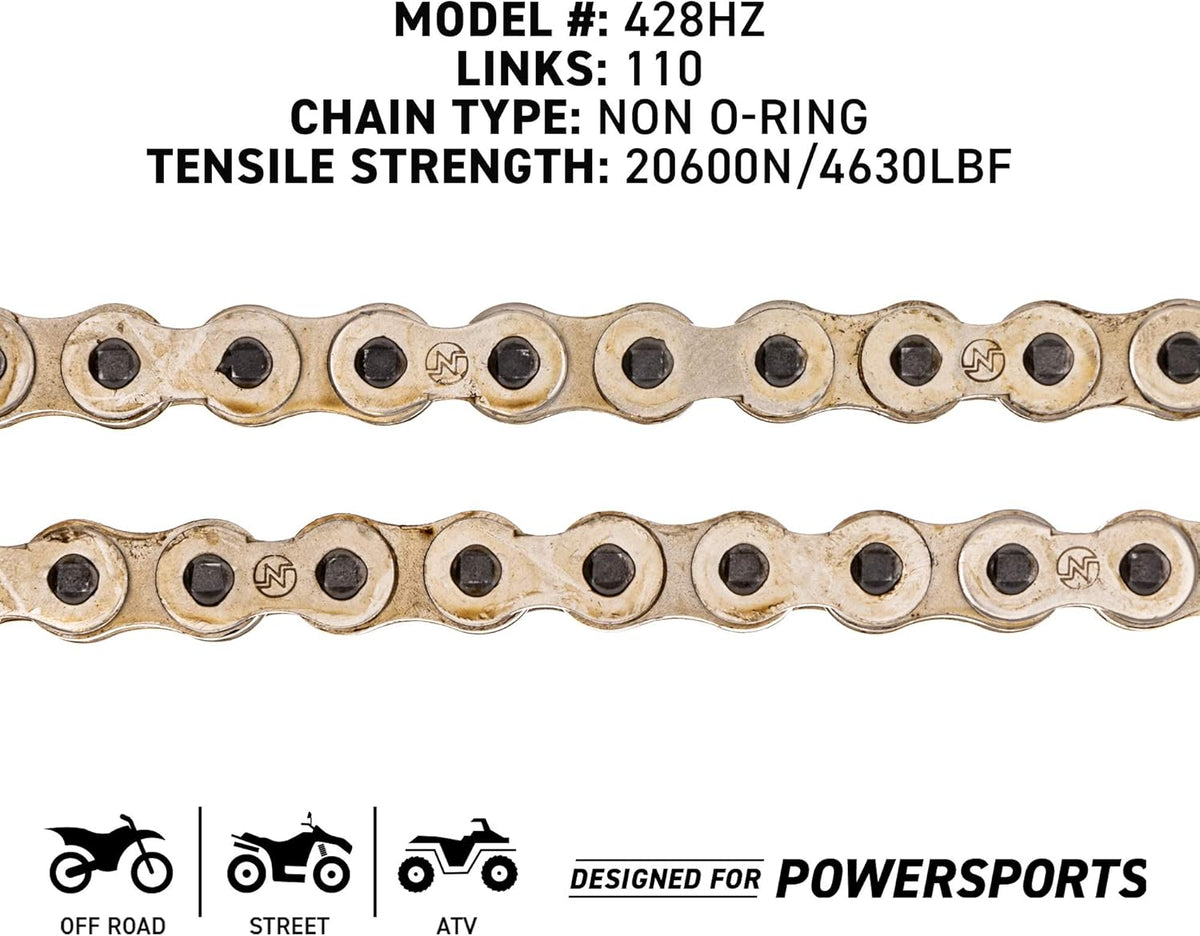 Drive Sprocket Chain Combo 428HZ Standard 110 Links Pack of 2 X147113