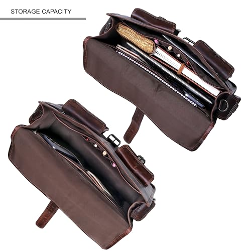 Dark Brown Leather Briefcase Crossbody Bag M664070