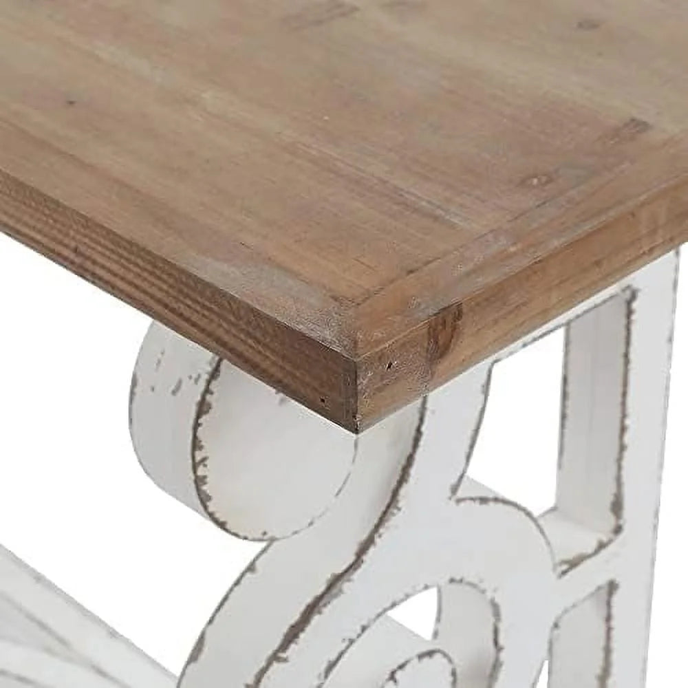35'' 2-Drawer Wood Entryway Table Washed White Y48113