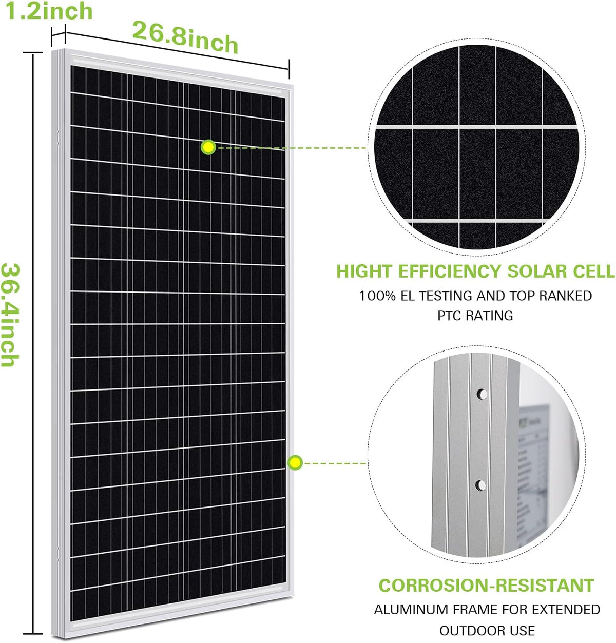 100 Watt 12 Volt Monocrystalline Solar Panel Starter Kit D794