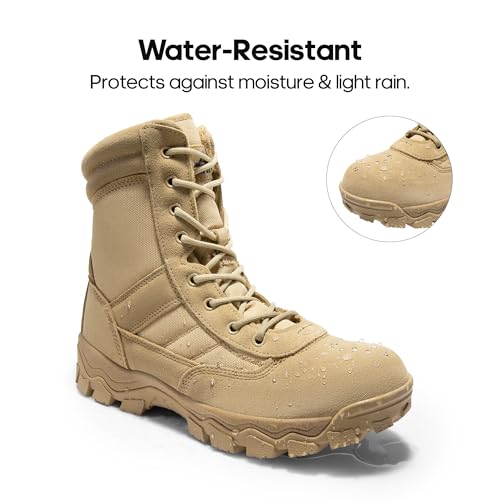 Men's Tactical Work Boots Side Zipper 8 Inches Z8260
